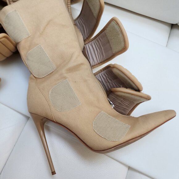 CALECHIE Women's Desert Moto Boots - Tan Faux Suede - Size 8 - Picture 4 of 12